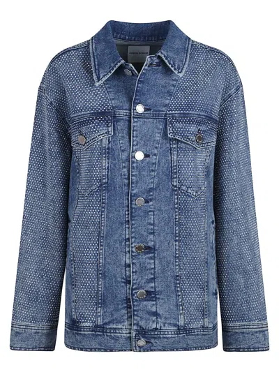 Pinko Ribbed Scoop-neck Top In Blue