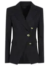 Pinko Double-breasted Flap Pockets Jacket In Black