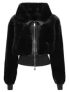 Pinko Ribbed Zip-front Jacket In Black