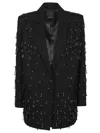 Pinko Blazer With Crystals And Pearls In Black