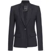 Pinko Shawl-lapel Twill Blazer In Black