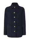 Pinko Oversized Patterned Tweed Jacket In Blue