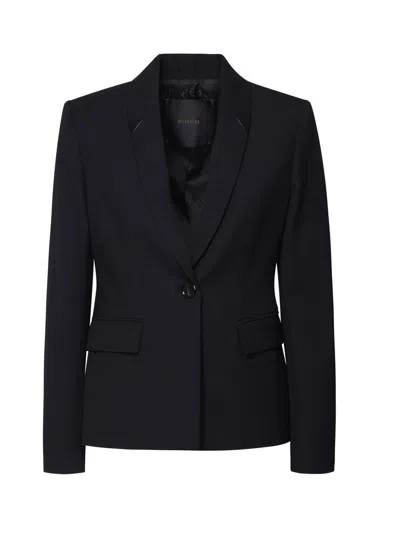 Pinko Single-breasted Blazer In Black