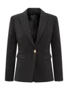 Pinko Linen Blazer Featuring Cut-out Detail In Black