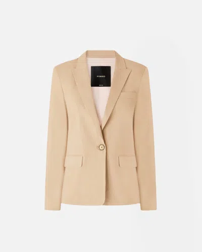 Pinko - Jacket In Linen Blend - 46 In Brown