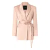 Pinko Rapa Blazer Jacket In Pink With Belt In Pink