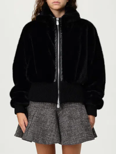 PINKO FUR COAT PINKO WOMAN COLOR BLACK,433734002