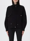 Pinko 'crostino' Black Jacket With Collar With Buttons And Front Pockets In Wool Blend Woman In Black