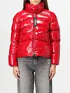 Pinko Padded Crystal Nylon Pea Jacket In Rot