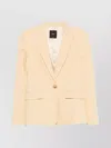 Pinko Yellow Tailored Jacket With Notched Lapels In Nude