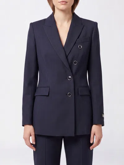 Pinko Striped Jacket With Decorative Buttons In Blue