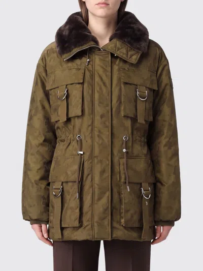Pinko Jacket Woman Color Green In Brown