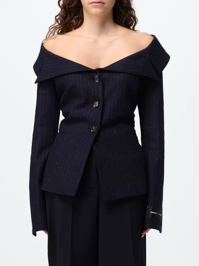 Pinko Jacket Woman Color Navy In Blue