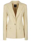 Pinko Linen Blazer With Openings On The Back In Yellow