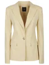 Pinko Linen Blazer With Openings On The Back In Yellow
