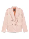 Pinko Tailored Double-breasted Jacket With Gold-tone Buttons In Pink