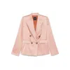 Pinko Tailored Double-breasted Jacket With Gold-tone Buttons In Pink