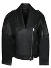 Pinko Cropped Leather Jacket With Asymmetrical Zip