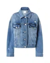 Pinko Denim Jacket Distressed Flap Pockets