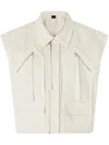 Pinko Cropped Collar Vest With Structured Shoulders