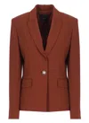 Pinko Gente Single-breasted One Button Jacket In Burgundy