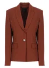 Pinko Gente Single-breasted One Button Jacket In Burgundy