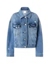 Pinko Denim Jacket Distressed Flap Pockets