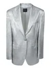 Pinko Grey Satin Single-breasted Jacket