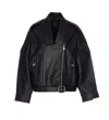 Pinko Cropped Leather Jacket With Asymmetrical Zip