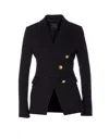 Pinko Double-breasted Flap Pockets Jacket In Black
