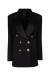 Pinko Vallini Double Layers Dyagonal Jacket In Nerolimousine