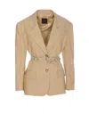 Pinko Belted Blazer In Beige