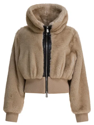Pinko Jackets Beige In Brown