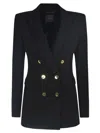 Pinko Double-breasted Blazer In Black