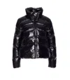 Pinko Glossy Nylon Padded Down Jacket In Black