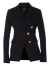 Pinko Double-breasted Flap Pockets Jacket In Blue