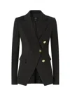 Pinko Double-breasted Flap Pockets Jacket In Black