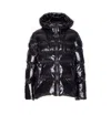 Pinko Oversized Black Puffy Coat With Glossy Finish And Hood In Black