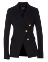Pinko Double-breasted Flap Pockets Jacket In Black