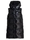 Pinko Glossy Coated Nylon Padded Vest In Black