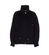 Pinko 'crostino' Black Jacket With Collar With Buttons And Front Pockets In Wool Blend Woman In Black