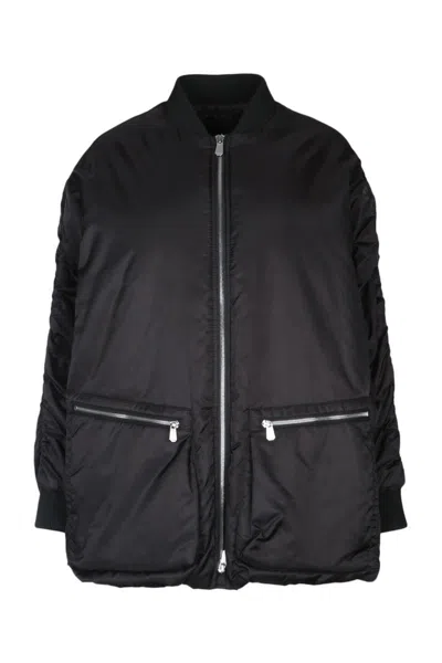 Pinko Jacket With Ribbed Cuffs And Side Pockets In Black