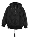 Pinko Quilted Hooded Jacket In Black