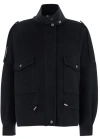 Pinko 'crostino' Black Jacket With Collar With Buttons And Front Pockets In Wool Blend Woman In Black