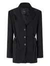 Pinko Hooded Jacket With Drawstring In Black