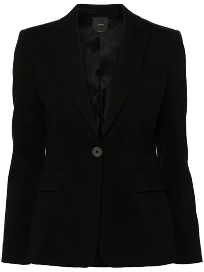 Pinko Peak-lapels Single-breasted Blazer In Black