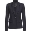 Pinko Shawl-lapel Twill Blazer In Black