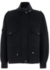 Pinko 'crostino' Black Jacket With Collar With Buttons And Front Pockets In Wool Blend Woman In Black