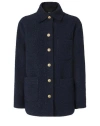 Pinko Oversized Patterned Tweed Jacket In Blue