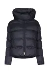 Pinko Hooded Quilted Padded Long Sleeve Jacket In Blue